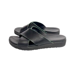 Ugg Women's Black Leather Slip on Sandals 7